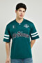 Printed Jersey T-Shirt with V-Neck and Short Sleeves
