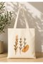 Vintage Boho Patterned Printed Raw Fabric Bag Organic Tote Bag