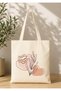 Vintage Boho Patterned Printed Raw Fabric Bag Organic Tote Bag