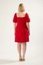 Women's Plus Size Square Neck Balloon Sleeve A-Line Woven Dress with Shorts Lining Daily Casual Modern Stylish - 5