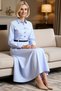 Women's Hijab Maxi Dress Shirt Collar Long Sleeve Balloon Skirt Leather Belt Detailed Relaxed Fit Daily Wear - 3
