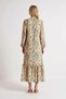 Women's Floral Pattern Maxi Dress High Neck Long Sleeve Ruffle Trim Lined A-Line Cut Daily Casual Chic - 5