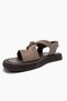 Riven Mink Suede Genuine Leather Buckle Women's Sandals - 6