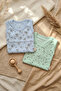 2-Piece Baby Sleeveless Bodysuit Set - 100% Organic Cotton, Breathable Fabric, Mint with Ship and Sky Pattern & - 2
