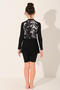 Lily Tulle Skirted Long Sleeve Children's Swimsuit 26133-26 Black - 7
