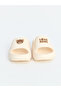 Beige Teddy Bear Figured Girls' Slippers - 2