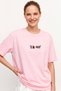 Women's Oversize T-Shirt Tea-Shirt Printed Pink – Crew Neck, Comfortable Fit, 100% Cotton - 3