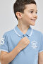Print Detail Polo T-Shirt with Short Sleeves - 6