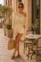 Dark Beige Cotton Viscose Transparent Pareo Poncho – Summer Beach Top - 3