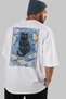 For the Love of Cats 107 Cat Printed White Oversize T-Shirt 100% Cotton Unisex Cat Lover Premium Design - 7