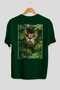 For the Love of Cats 11 Cats Printed Green Oversize T-Shirt 100% Cotton Unisex Cat Lover Premium Design