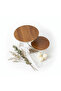 May Flower 2-Tier Round Wooden Cake Stand | Silver Stainless Steel Base | 25×20 cm - 4