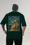 For the Love of Cats 71 Cat Printed Green Oversize T-Shirt 100% Cotton Unisex Cat Lover Premium Design - 2
