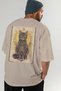 For the Love of Cats 97 Cat Printed Beige Oversize T-Shirt 100% Cotton Unisex Cat Lover Premium Design - 7