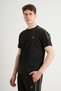 Stripe Agp 4 Men's T-Shirt with Short Sleeves and Stripe Detail, Black