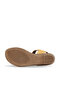 Yellow Leather Women's Wedge Heeled Sandals - 5