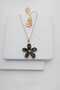 Black Pearlescent 5-Petal Flower Women's Necklace (45+5)