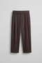 Men's Baggy Fit Belt Detailed Gabardine Fabric Trousers Dark Brown