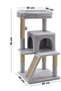 Nrs-0091 Decorative Cat Scratching House with Terrace Gray - 2