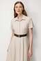 Mi Shirt Collar Belted Dress - 4