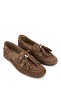 Women's Genuine Leather Brown Loafer Shoes - 2