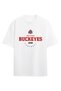 Ohio State Buckeyes Ncaa College American Football White Oversize T-Shirt