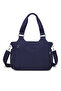 Daily Medium Size Waterproof Crinkle Fabric Women's Shoulder Bag Navy Blue