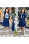 Girl's Stone Detailed Denim 4-Piece Set - Denim Jacket, Pleated Skirt, Heart Printed T-Shirt and Bag - 4-Piece Summer Combination - 2