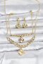 Gold Color Brass Necklace Bracelet and Earring Set