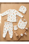 5-Piece Newborn Hospital Discharge Set |   Carrot Pattern |   100% Cotton Ribana - 2