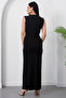Crew Neck Side Gathered Dress with Buckle K-251605 - 8