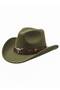 Unisex Internally Adjustable Metal Buckle Patterned Cowboy Hat Fedora Hat - 4