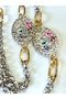 Glasses Chain Light Effect Silver Color with Natural Stones - 7