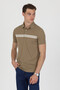 Polo Collar Cotton Pocketless Striped Short Sleeve T-Shirt - 4