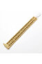 Gold-Tone Leaf Pattern Mesh Bracelet for Women, Wide Link Bracelet with Decorative Box Clasp