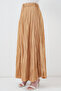 Women's Long Crinkled Skirt 1472 - Biscuit - 4