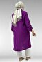 48058 Plus Size Buttoned Muslin Shirt - Plum - 5