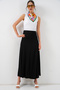 Women's Knitted Long Skirt 1483 - Black - 3