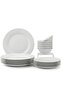 18 Pcs Opal ware Dinner set 6 Dinner plate, 6 Dessert plate, 6 Bowls Dishwasher Microwave Freezer safe BPA Free Heat resistance