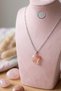 Ocean Design Pink Quartz Natural Stone Heart Non Tarnish Steel Women's Necklace 45 cm - 3