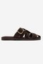 Women's Buckle-Strapped Closed-Front Pin-Strapped Slippers Brown - 2