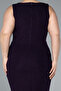 Sleeveless Slit Tassel Midi Plus Size Evening Dress Abk41021 - 4