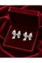 Bow Model Earrings (Silver Color) - 3