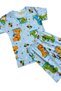 Boys Cotton Thin Summer Fabric Blue Color Dinosaurs Pattern Short Sleeve Shorts Pajama Set - 4