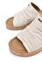 Women's Genuine Leather Beige Heeled Slippers - 4