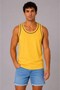 Men's Athlete Crew Neck Sleeveless Summer Tank Top - Yellow - 3