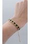 Gold Black Heart Detail Miyuki Knitted Bracelet