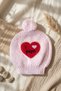 Pink Knitwear Heart Detailed'I Love Papa' Soft Baby Beanie with Pompom 0-6 Months - 2
