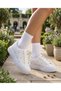 Gold Stone Detailed Women's Lace-Up High Sole White Sports Shoes - 3