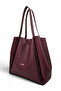Burgundy, Soft Textured, Casual, Puppy-Style, Large Volume, Shopper, Women's Shoulder Bag - 5